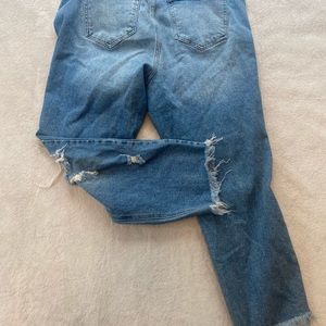 Distressed mom jeans